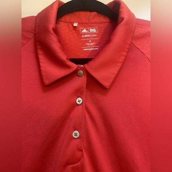 Adidas Woman’s Clima Cool Golf Shirt Red Size Medium - Picture 4 of 9